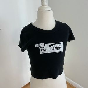 Brandy Melville Black I’ll Meet You In New York Crop Top Shirt